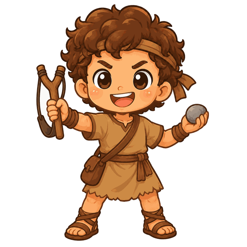 Daud kecil dengan ketapel